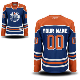 Reebok Edmonton Oilers Womens Premier Custom Jersey - Royal Blue->->Custom Jersey